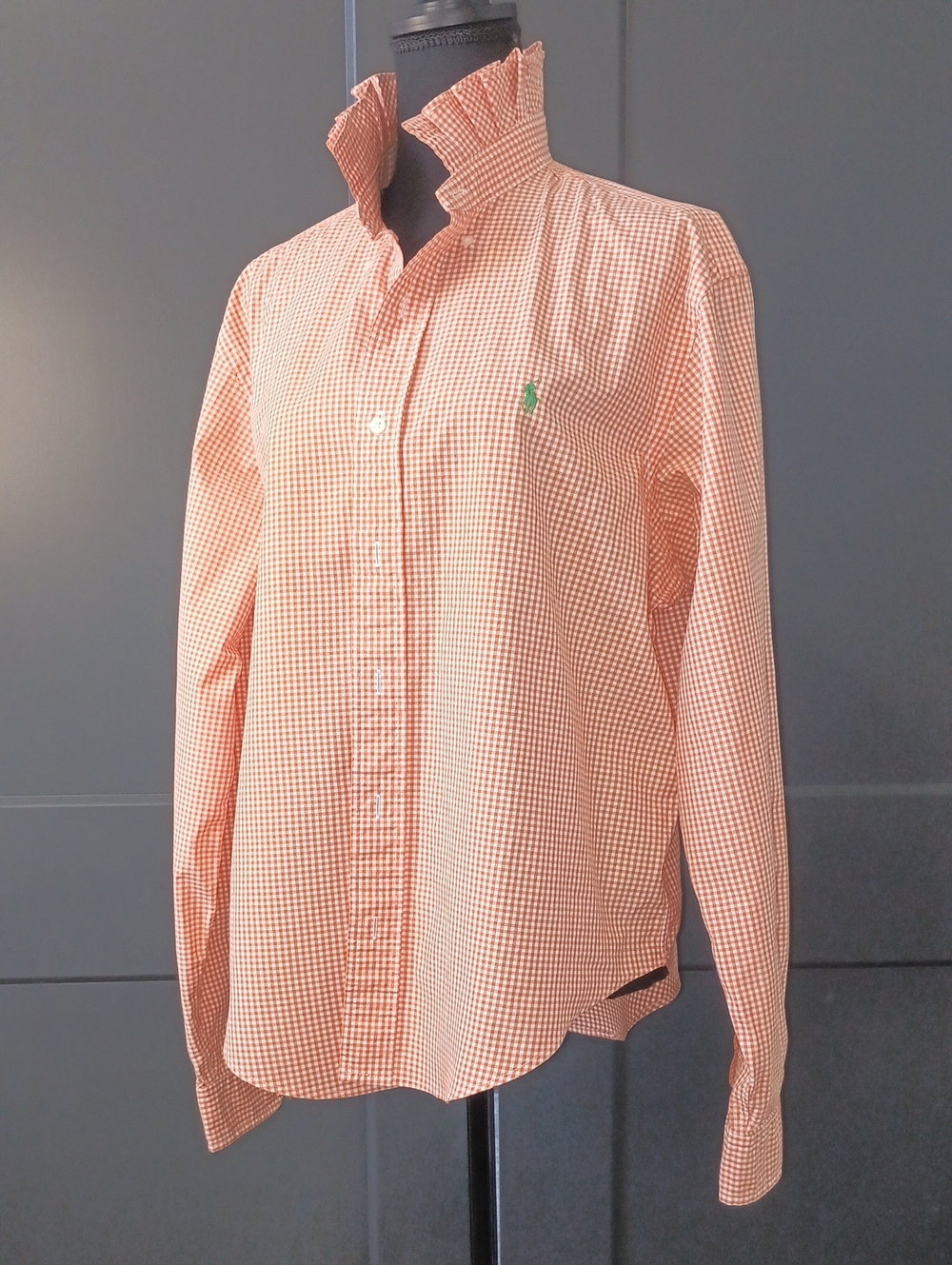 Upcycled Women's Ralph Lauren Ruffled Collar Shirt #165